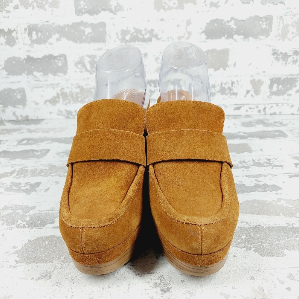 New Spendid Vina Suede Wood Heel Platform Clog E892 - Picture 3 of 14